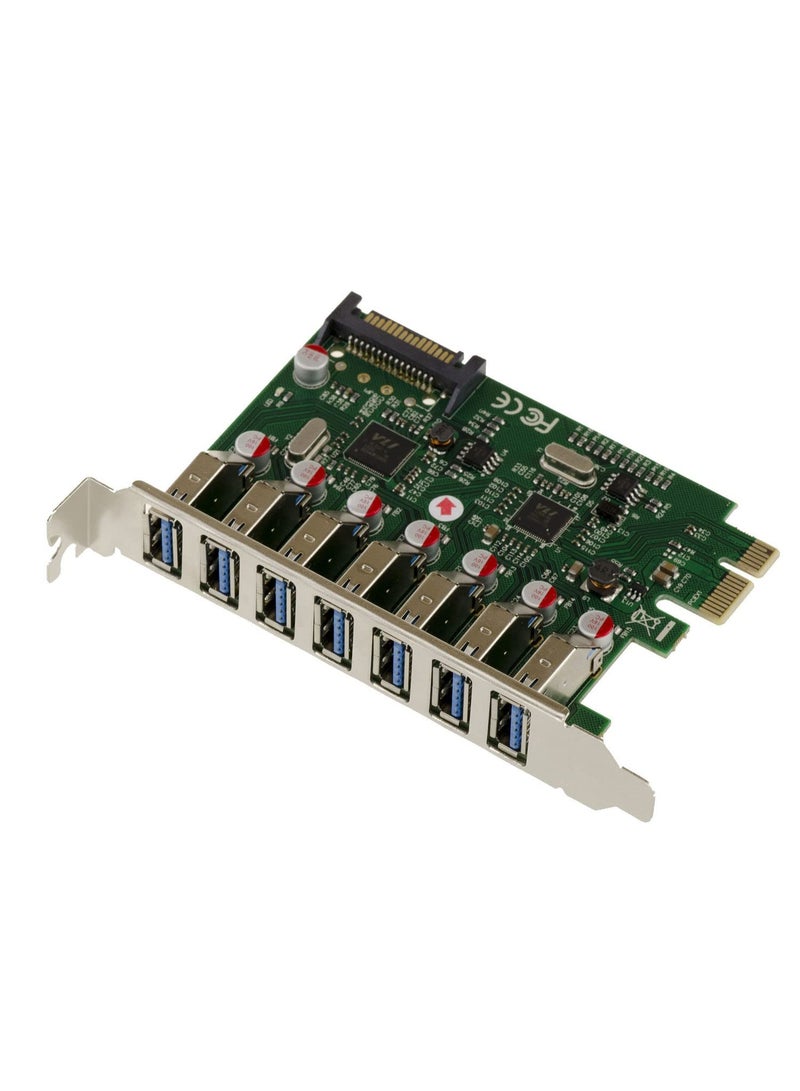 PCI-E 7 Port USB 3.0 Expansion Card – SuperSpeed 5Gbps PCIe x1 Internal Adapter for Desktop PC - Image 4